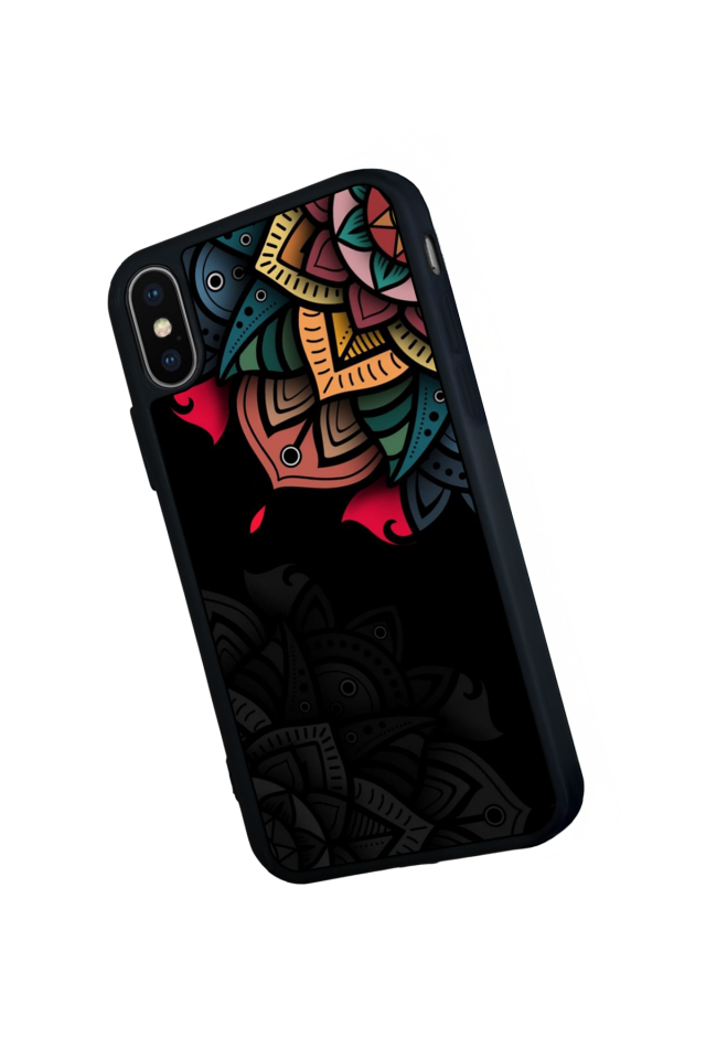 iPhone X/ XS Uyumlu Mandala Tasarımlı Glossy Premium Kılıf