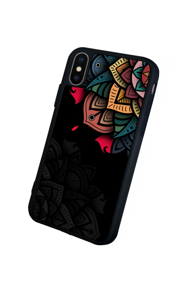 iPhone X/ XS Uyumlu Mandala Tasarımlı Glossy Premium Kılıf