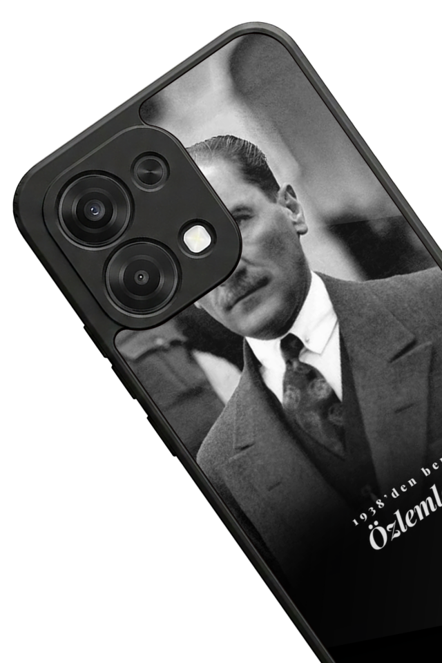 Oppo A6 Pro Uyumlu Mustafa Kemal Ataturk Tasarımlı Glossy Premium Kılıf