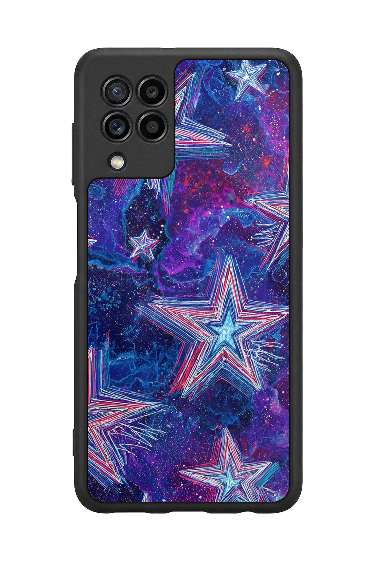 Samsung Galaxy M22 Uyumlu Retro Yildizlar Tasarımlı Glossy Premium Kılıf