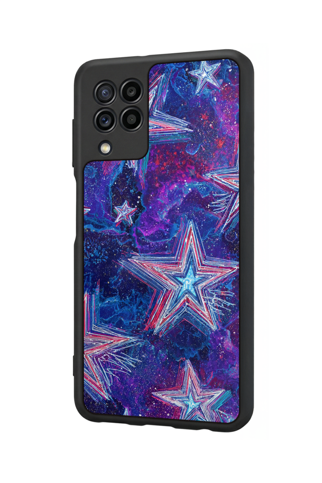 Samsung Galaxy M22 Uyumlu Retro Yildizlar Tasarımlı Glossy Premium Kılıf