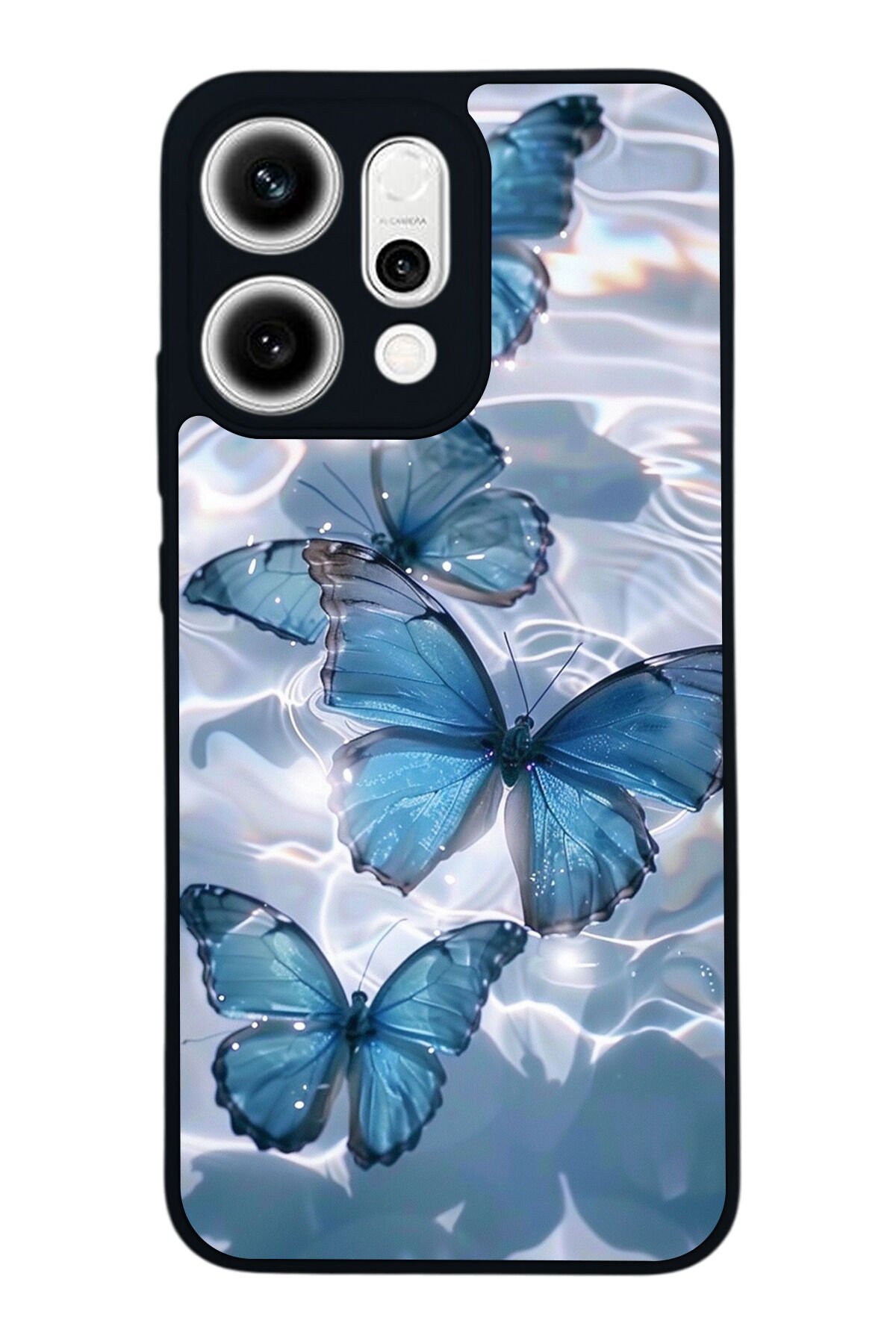 Oppo Reno 14 Uyumlu Kelebek Tasarımlı Glossy Premium Kılıf