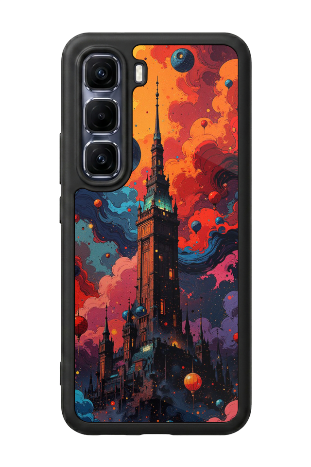 Infinix Hot 60 Pro Plus Uyumlu Abstract Tasarımlı Glossy Premium Kılıf