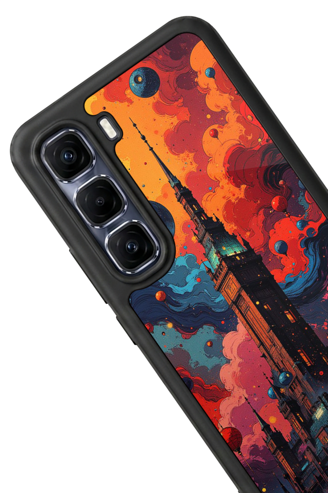 Infinix Hot 60 Pro Plus Uyumlu Abstract Tasarımlı Glossy Premium Kılıf