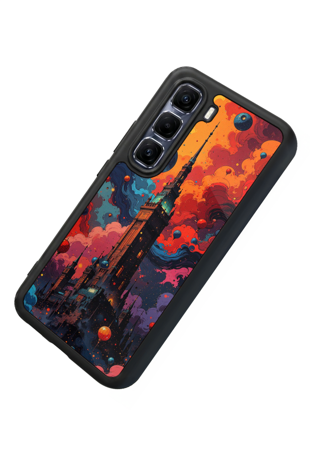 Infinix Hot 60 Pro Plus Uyumlu Abstract Tasarımlı Glossy Premium Kılıf