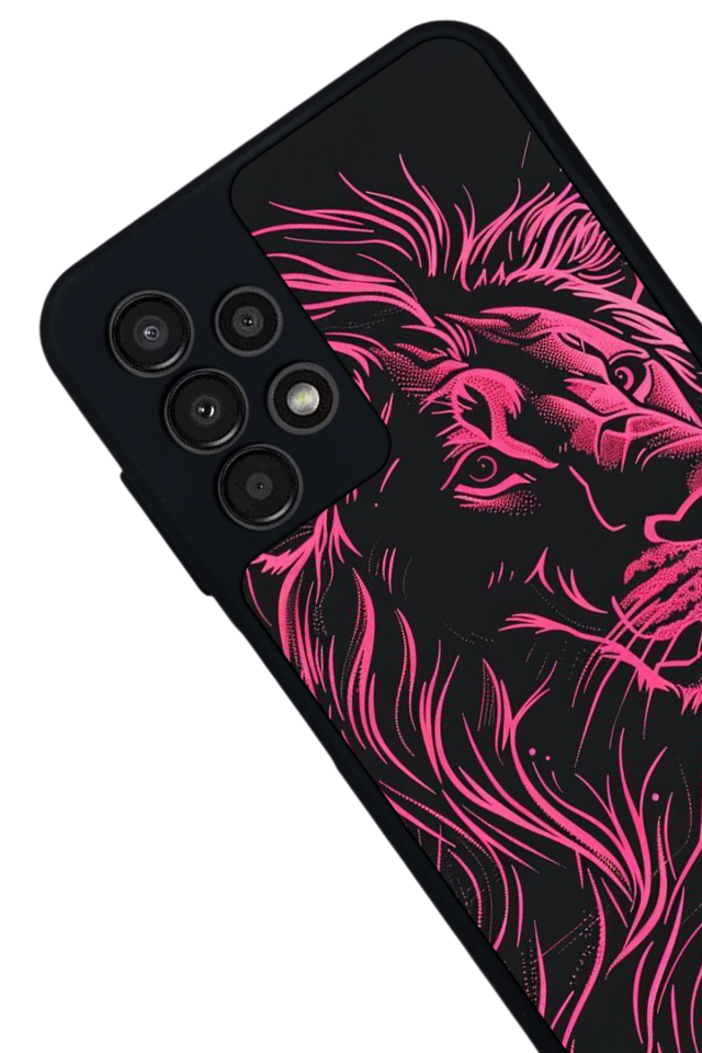 Samsung Galaxy A13 Uyumlu Aslan Tasarımlı Glossy Premium Kılıf