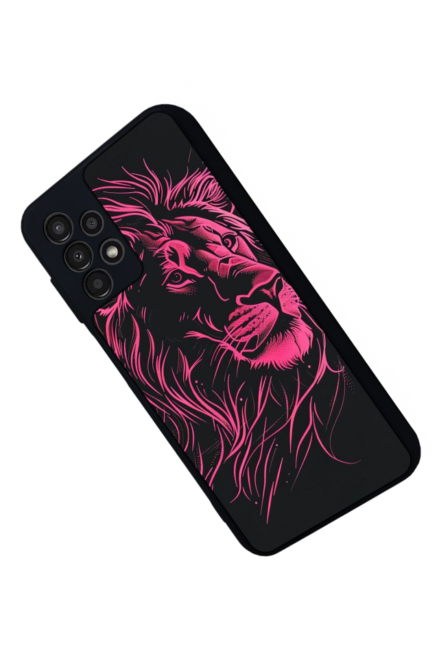 Samsung Galaxy A13 Uyumlu Aslan Tasarımlı Glossy Premium Kılıf