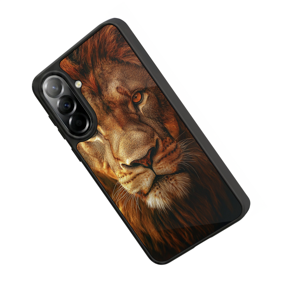 Samsung Galaxy A37 Uyumlu Aslan Tasarımlı Glossy Premium Kılıf