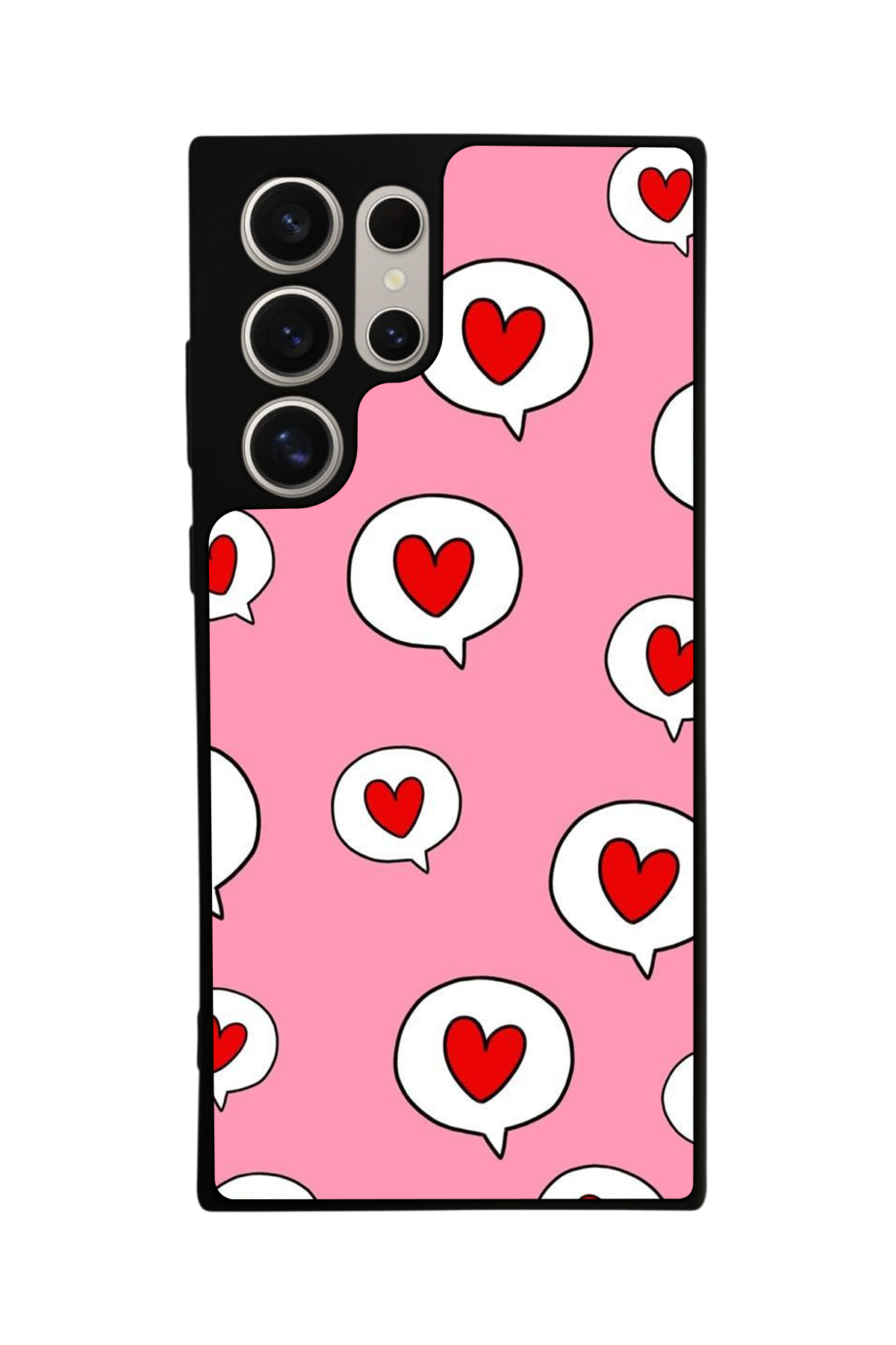 Samsung Galaxy S22 Ultra Uyumlu Kalp Love Tasarımlı Glossy Premium Kılıf