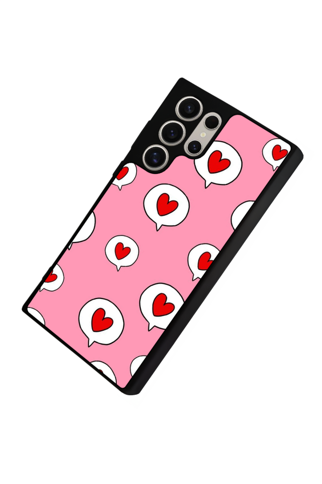 Samsung Galaxy S22 Ultra Uyumlu Kalp Love Tasarımlı Glossy Premium Kılıf