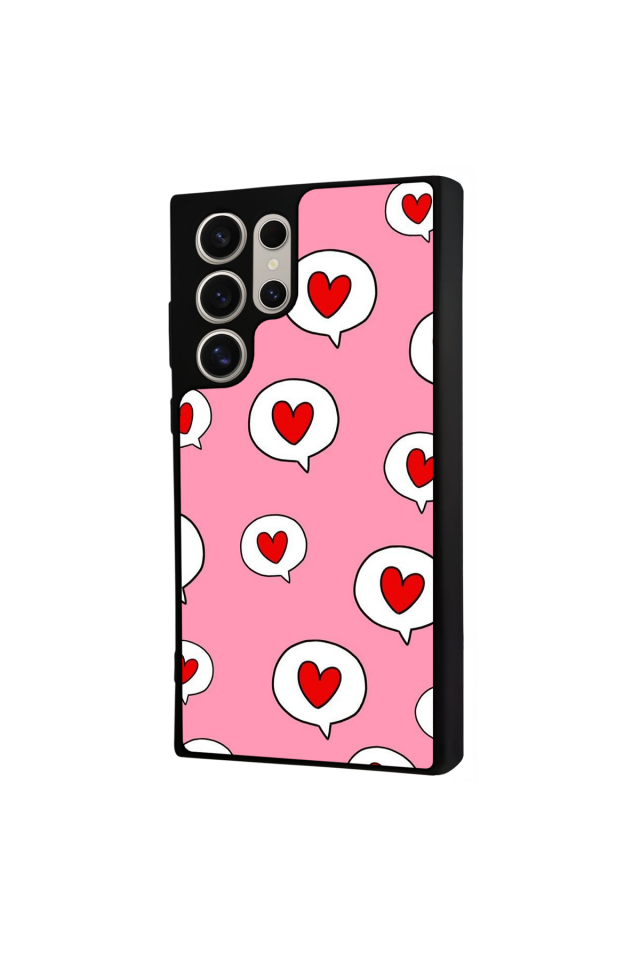 Samsung Galaxy S22 Ultra Uyumlu Kalp Love Tasarımlı Glossy Premium Kılıf