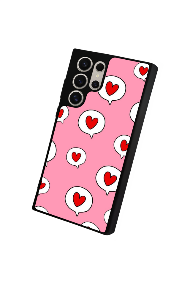 Samsung Galaxy S22 Ultra Uyumlu Kalp Love Tasarımlı Glossy Premium Kılıf