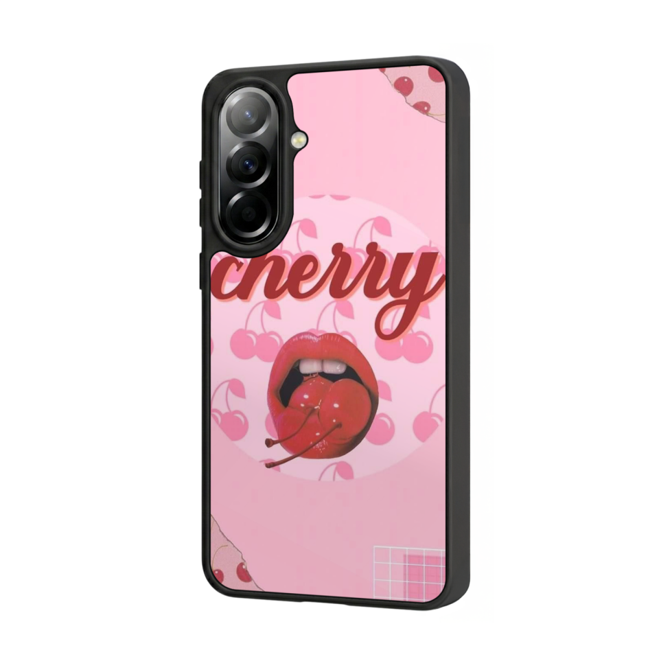 Samsung Galaxy A57 Uyumlu Kiraz Tasarımlı Glossy Premium Kılıf
