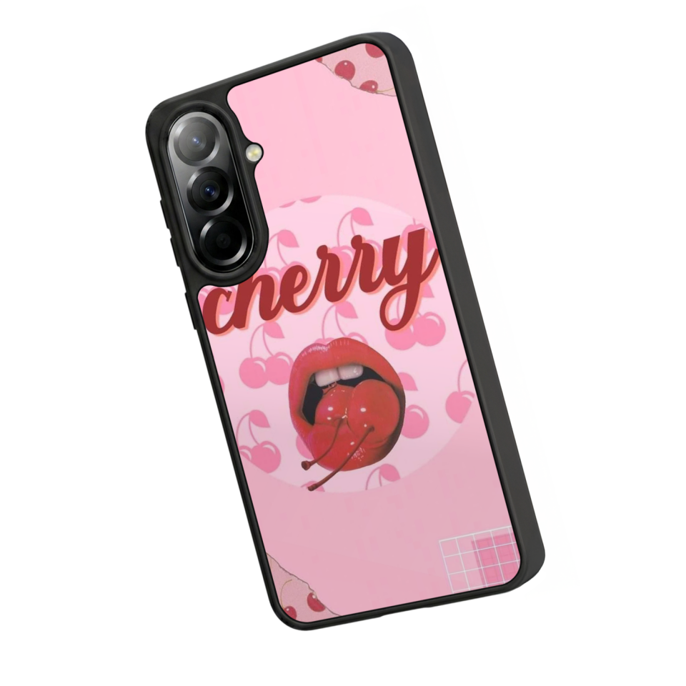 Samsung Galaxy A57 Uyumlu Kiraz Tasarımlı Glossy Premium Kılıf
