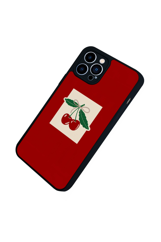 iPhone 12 Pro Max Uyumlu Kiraz Tasarımlı Glossy Premium Kılıf