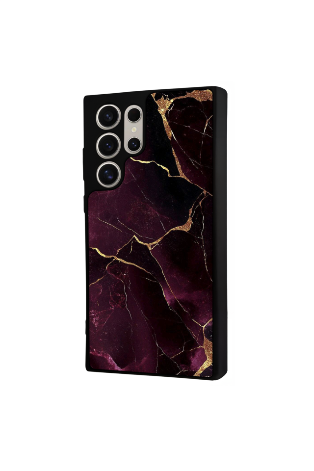 Samsung Galaxy S24 Ultra Uyumlu Mermer Marble Tasarımlı Glossy Premium Kılıf