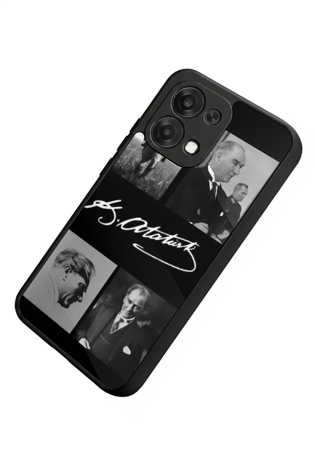 Oppo A6 Pro Uyumlu Mustafa Kemal Ataturk Tasarımlı Glossy Premium Kılıf