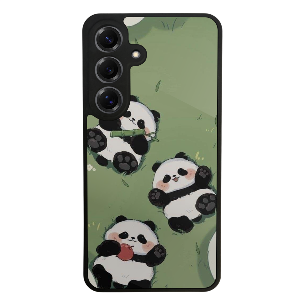 Samsung Galaxy S25 Uyumlu Panda Tasarımlı Glossy Premium Kılıf