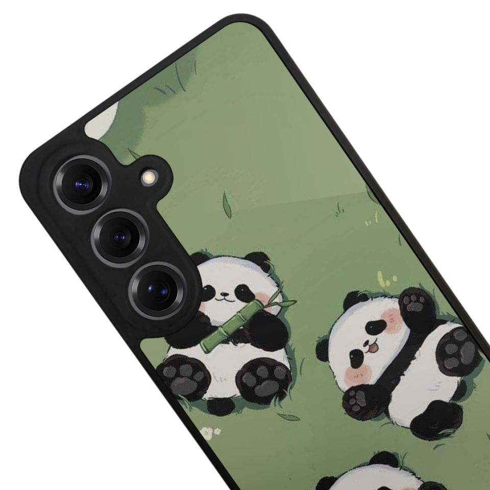 Samsung Galaxy S25 Uyumlu Panda Tasarımlı Glossy Premium Kılıf