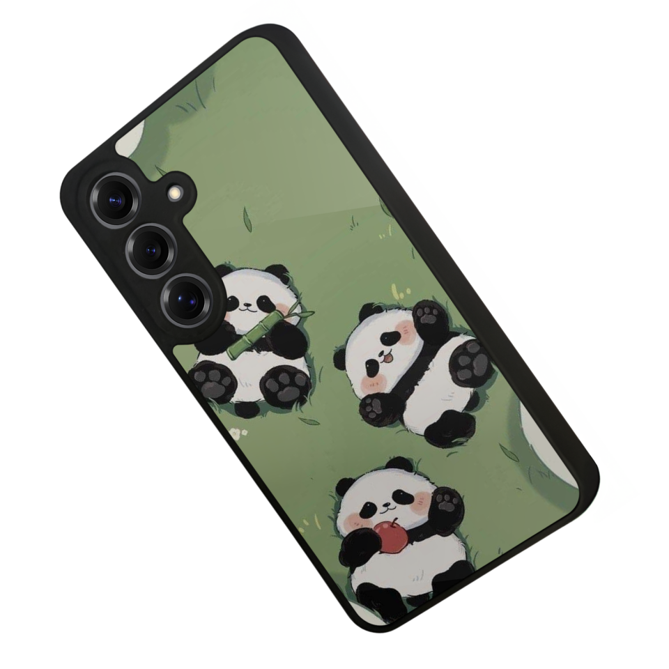 Samsung Galaxy S25 Uyumlu Panda Tasarımlı Glossy Premium Kılıf