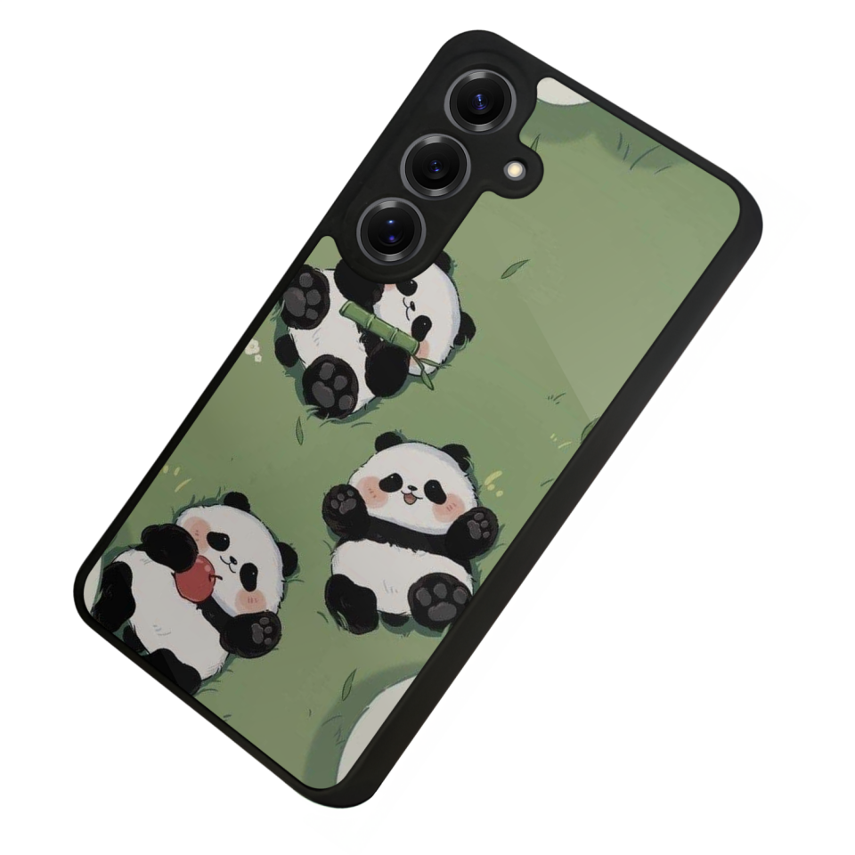 Samsung Galaxy S25 Uyumlu Panda Tasarımlı Glossy Premium Kılıf