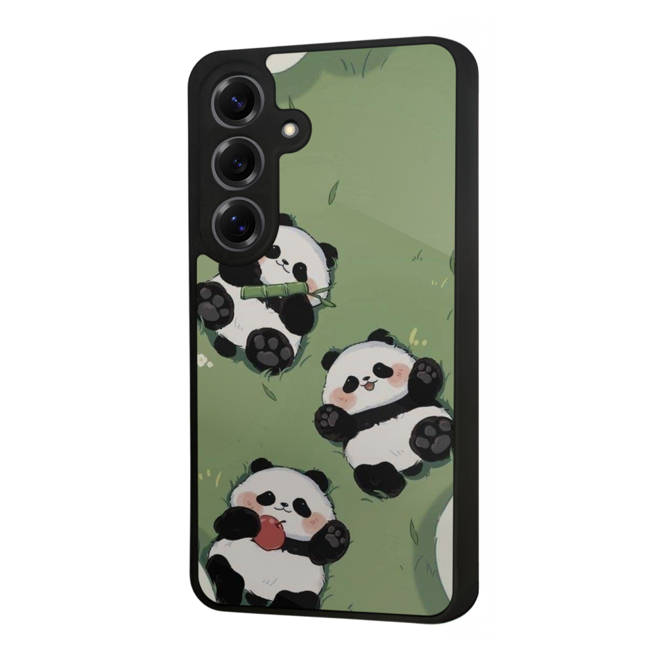 Samsung Galaxy S25 Uyumlu Panda Tasarımlı Glossy Premium Kılıf