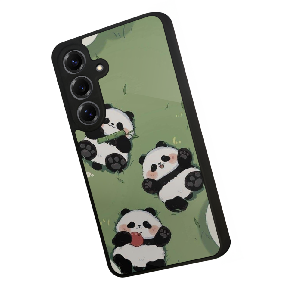 Samsung Galaxy S25 Uyumlu Panda Tasarımlı Glossy Premium Kılıf