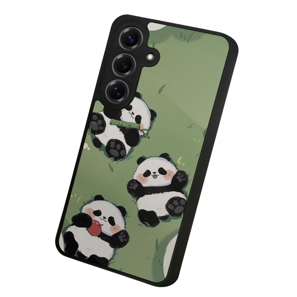 Samsung Galaxy S25 Uyumlu Panda Tasarımlı Glossy Premium Kılıf