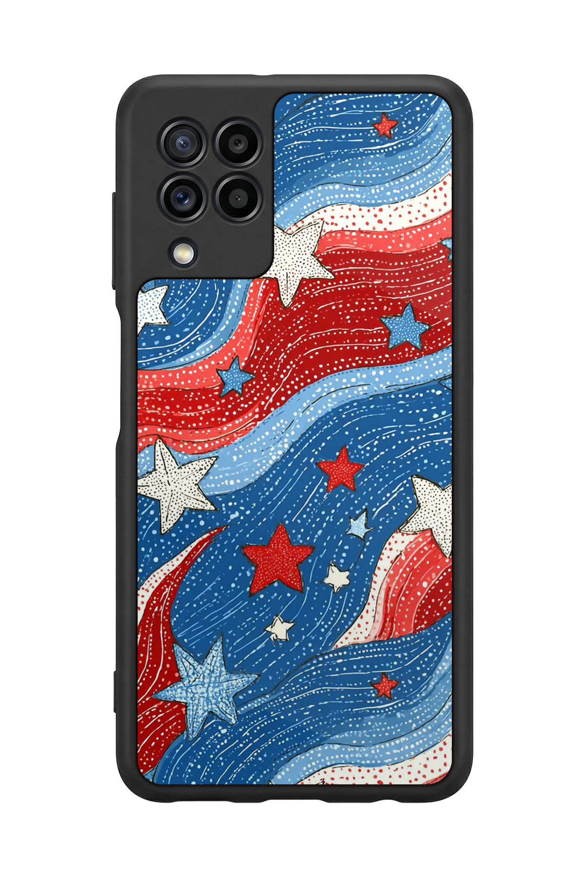 Samsung Galaxy M22 Uyumlu Retro Yildizlar Tasarımlı Glossy Premium Kılıf