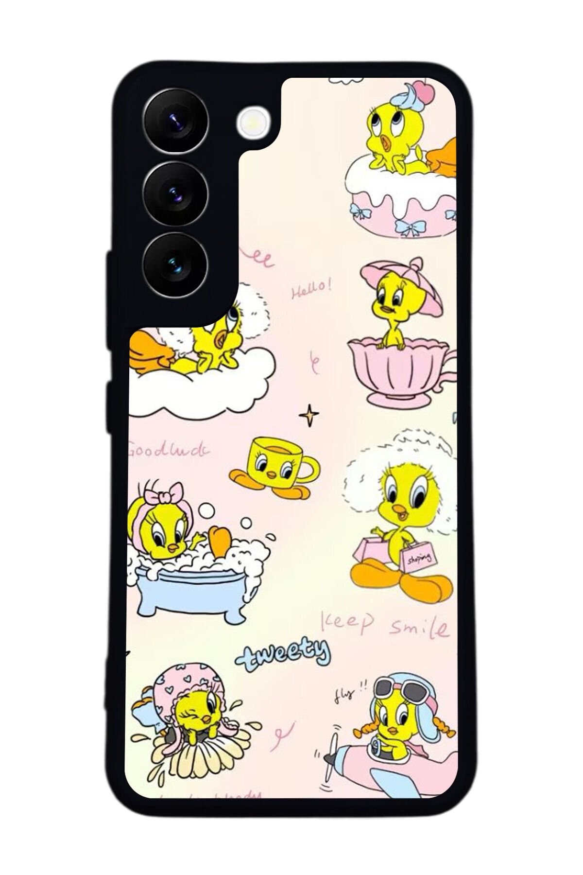 Samsung Galaxy S22 Uyumlu Tweety Tasarımlı Glossy Premium Kılıf