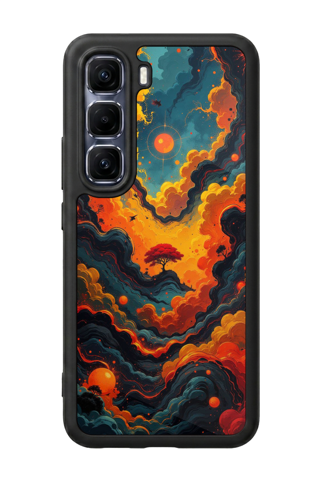 Infinix Hot 60 Pro Plus Uyumlu Abstract Tasarımlı Glossy Premium Kılıf