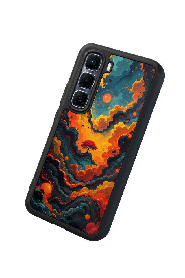 Infinix Hot 60 Pro Plus Uyumlu Abstract Tasarımlı Glossy Premium Kılıf