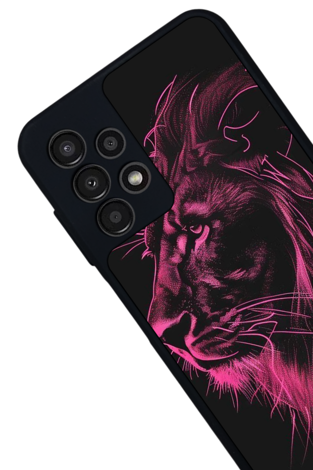 Samsung Galaxy A13 Uyumlu Aslan Tasarımlı Glossy Premium Kılıf