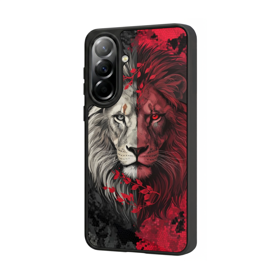 Samsung Galaxy A37 Uyumlu Aslan Tasarımlı Glossy Premium Kılıf