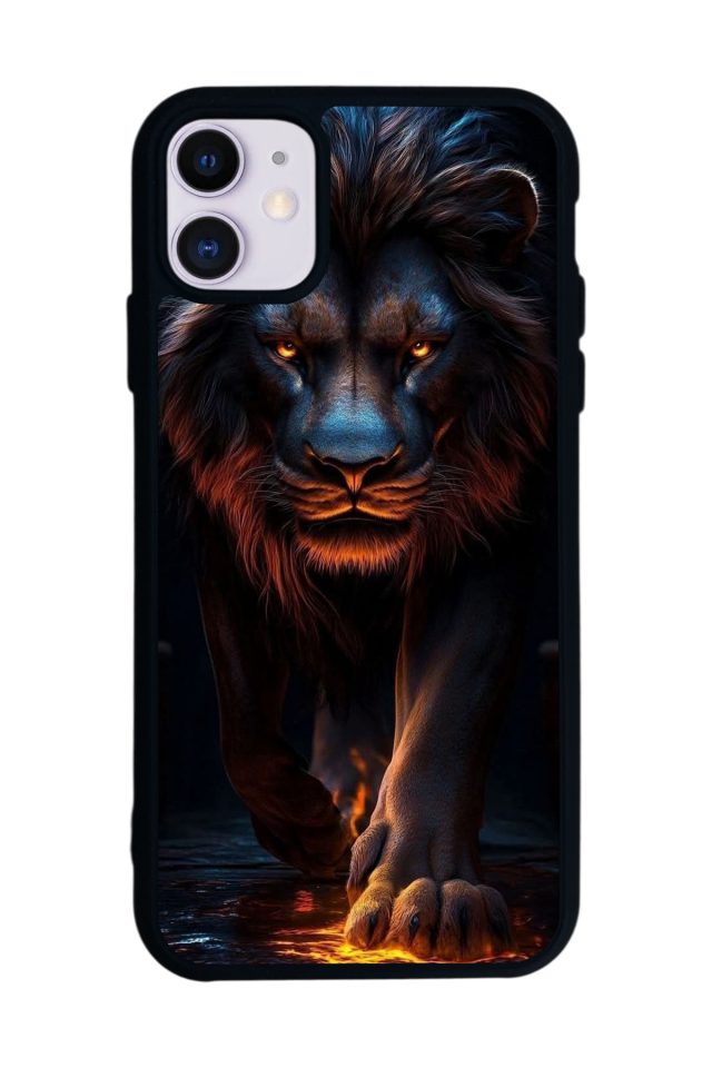 iPhone 11 Uyumlu Aslan Tasarımlı Glossy Premium Kılıf