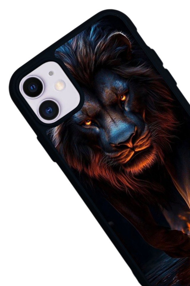 iPhone 11 Uyumlu Aslan Tasarımlı Glossy Premium Kılıf