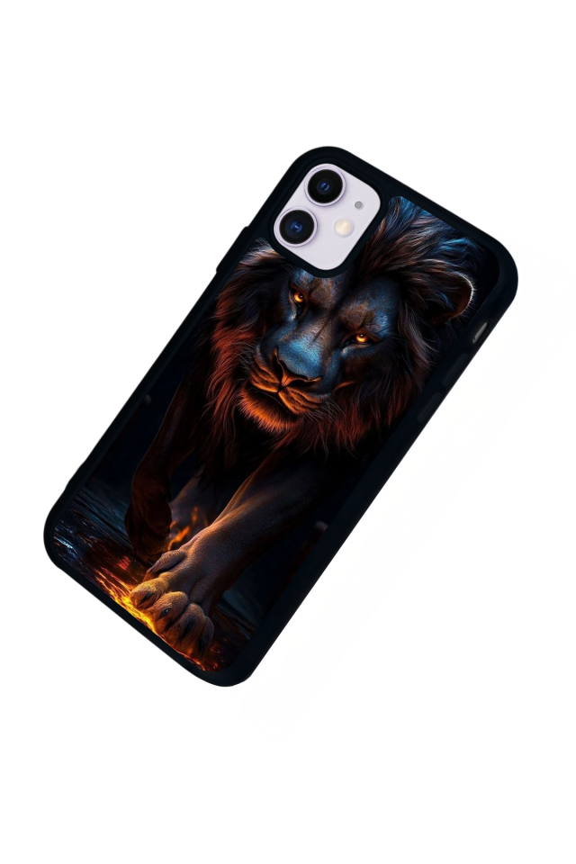 iPhone 11 Uyumlu Aslan Tasarımlı Glossy Premium Kılıf