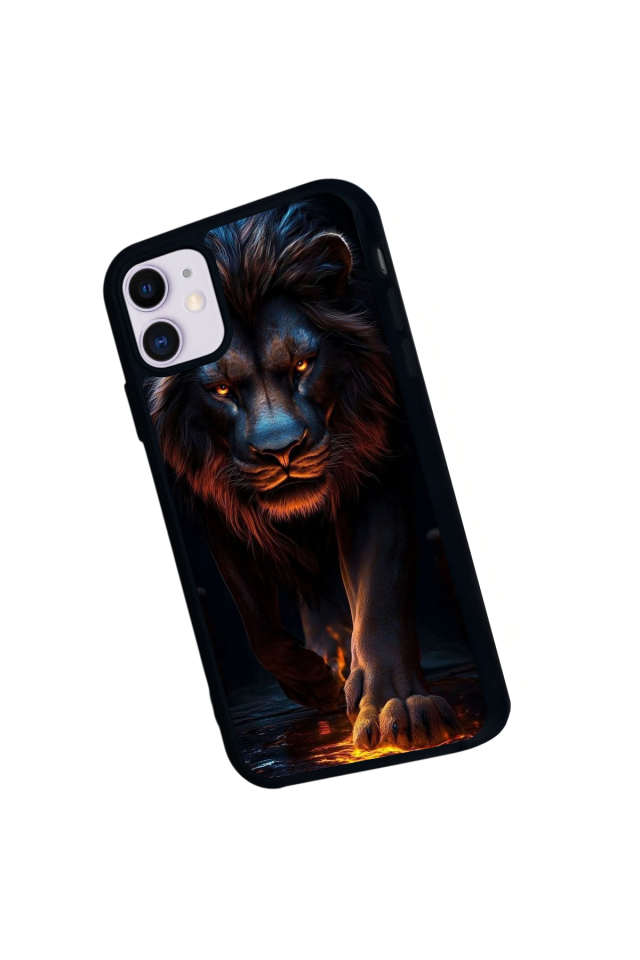iPhone 11 Uyumlu Aslan Tasarımlı Glossy Premium Kılıf