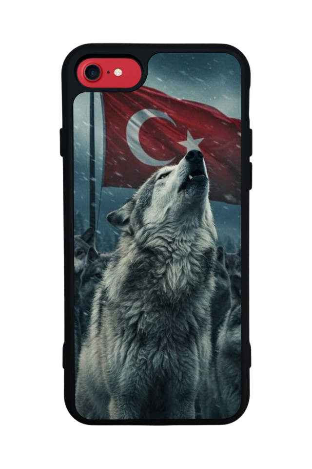 iPhone SE Uyumlu Bozkurt Tasarımlı Glossy Premium Kılıf