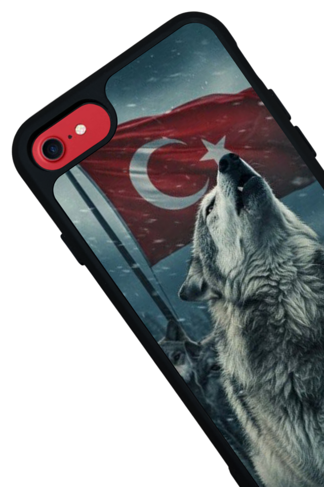 iPhone SE Uyumlu Bozkurt Tasarımlı Glossy Premium Kılıf
