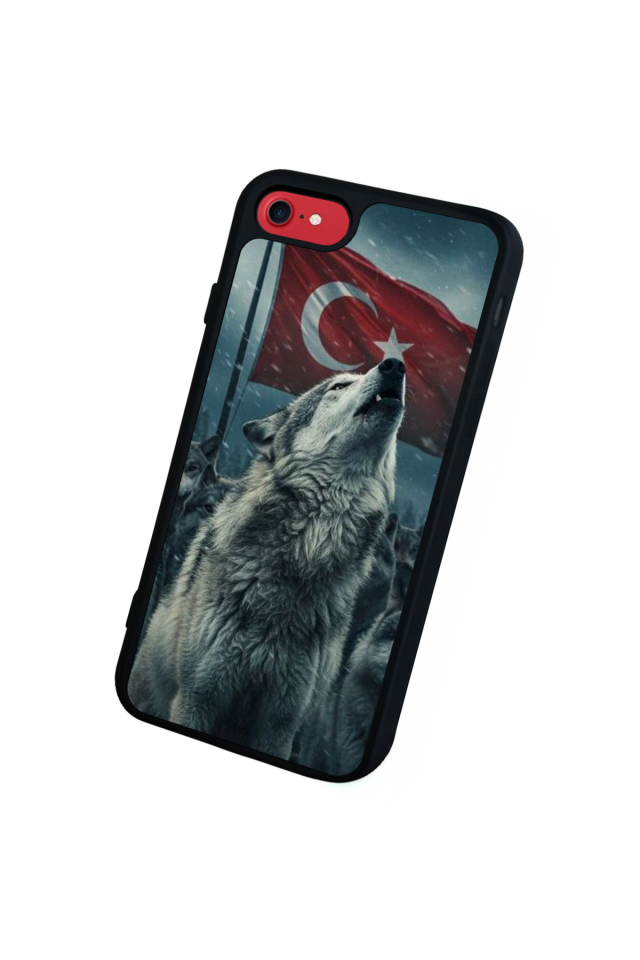 iPhone SE Uyumlu Bozkurt Tasarımlı Glossy Premium Kılıf