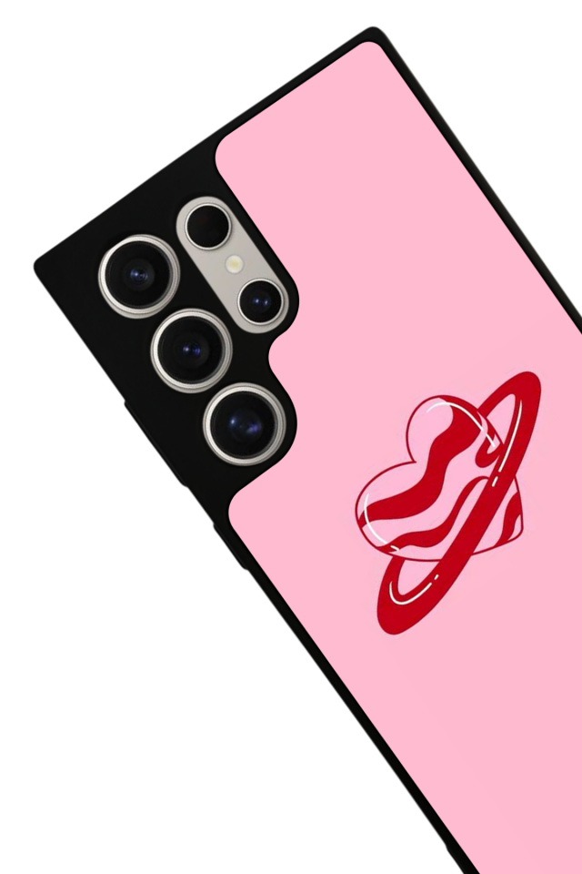 Samsung Galaxy S22 Ultra Uyumlu Kalp Love Tasarımlı Glossy Premium Kılıf