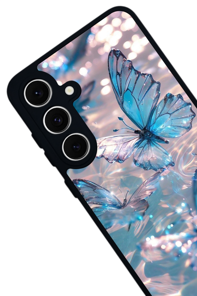 Samsung Galaxy S24 FE Uyumlu Kelebek Tasarımlı Glossy Premium Kılıf