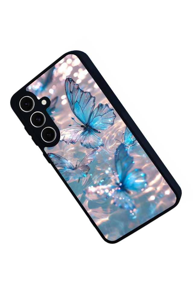 Samsung Galaxy S24 FE Uyumlu Kelebek Tasarımlı Glossy Premium Kılıf
