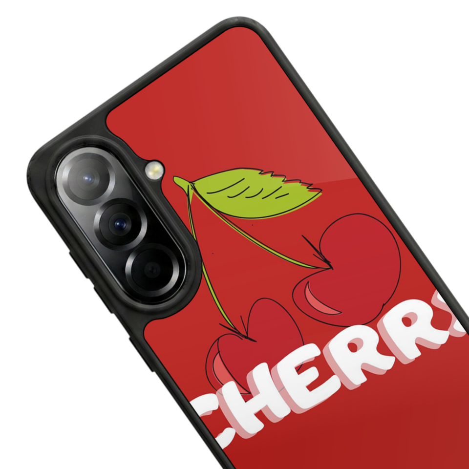 Samsung Galaxy A57 Uyumlu Kiraz Tasarımlı Glossy Premium Kılıf