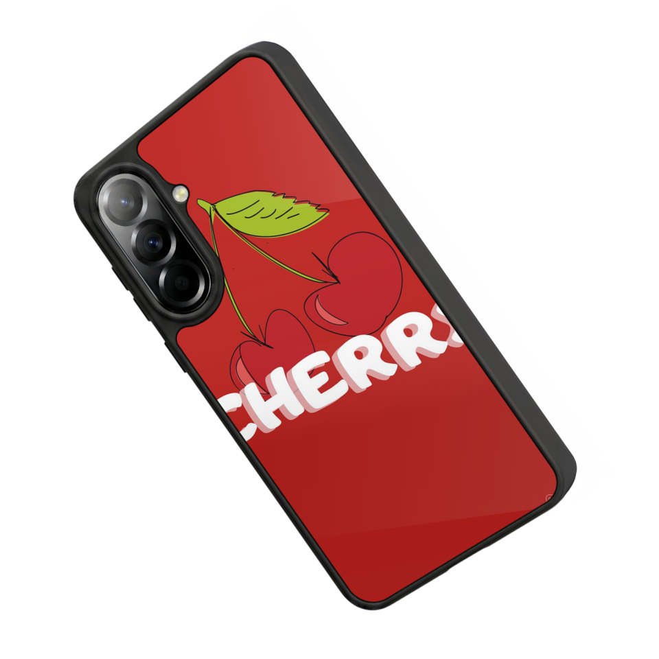 Samsung Galaxy A57 Uyumlu Kiraz Tasarımlı Glossy Premium Kılıf