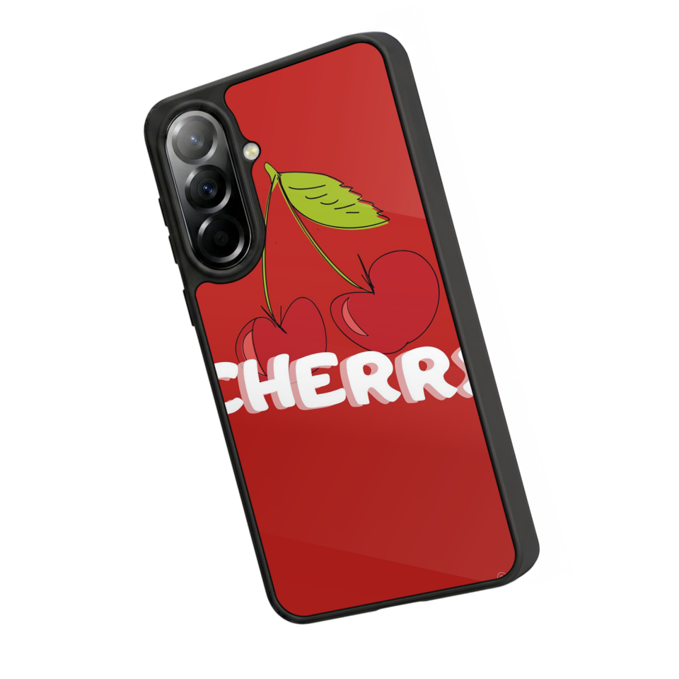 Samsung Galaxy A57 Uyumlu Kiraz Tasarımlı Glossy Premium Kılıf