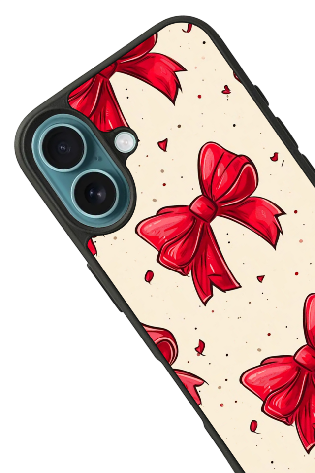 iPhone 16 Uyumlu Kurdele Tasarımlı Glossy Premium Kılıf