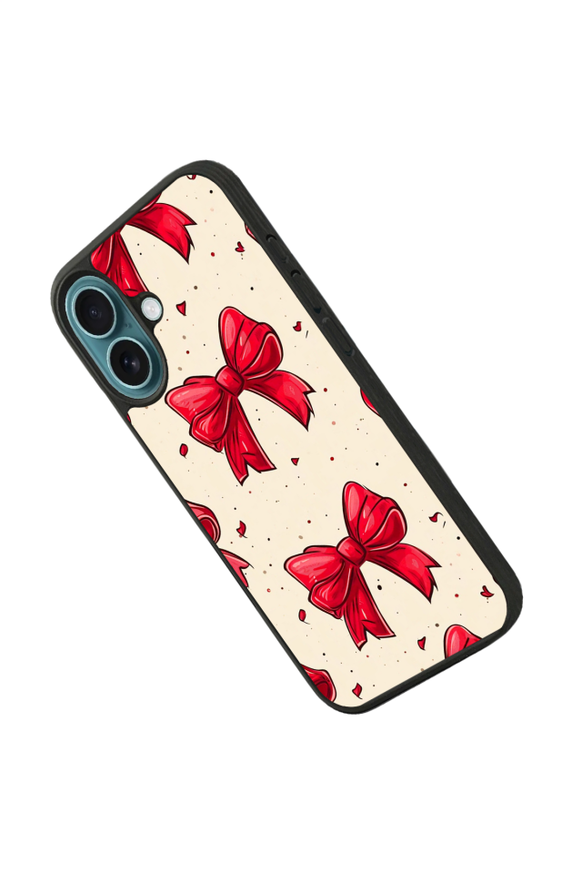 iPhone 16 Uyumlu Kurdele Tasarımlı Glossy Premium Kılıf