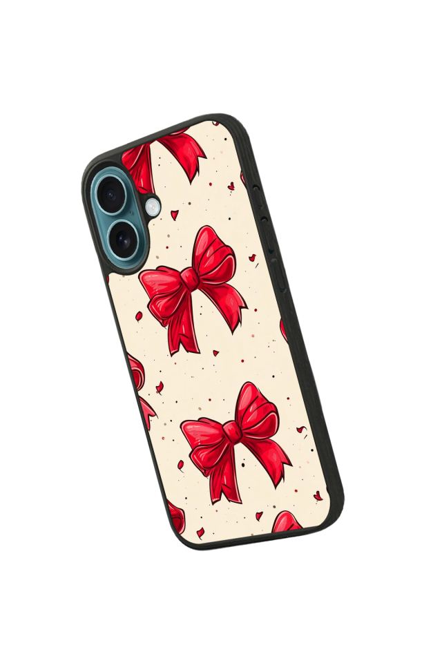 iPhone 16 Uyumlu Kurdele Tasarımlı Glossy Premium Kılıf